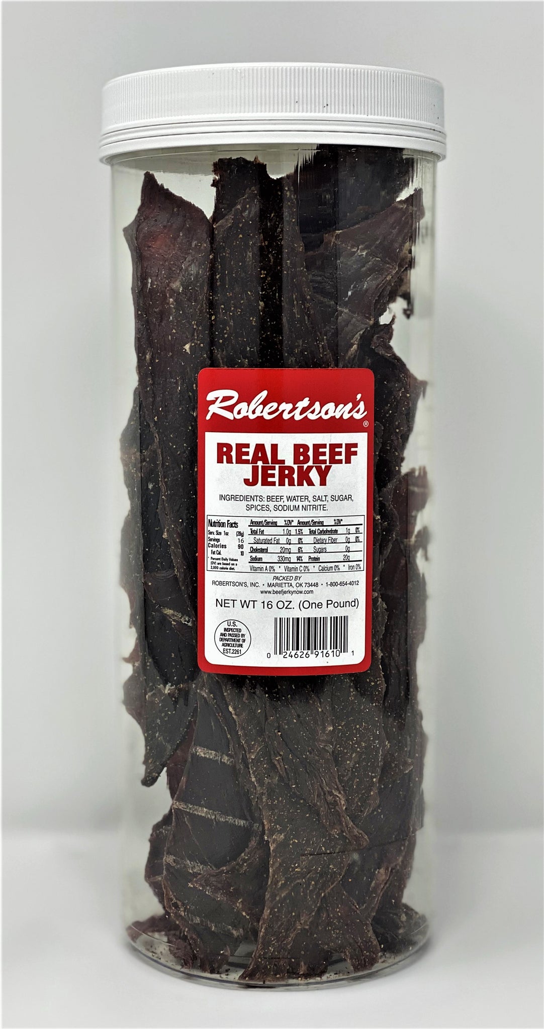 Robertson's Real Beef Jerky 1# Jar